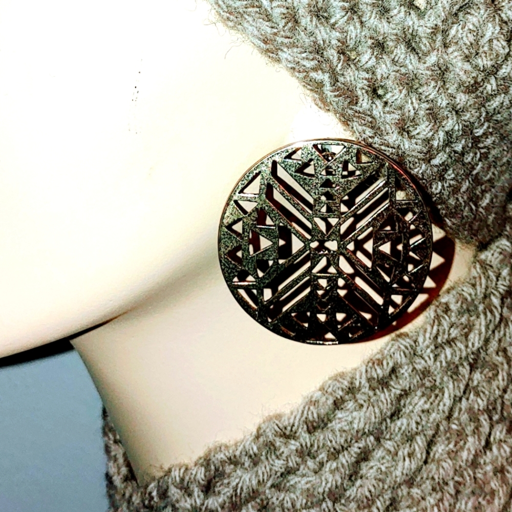 4/$15 Aztec Style Gold Plate Stud Earrings